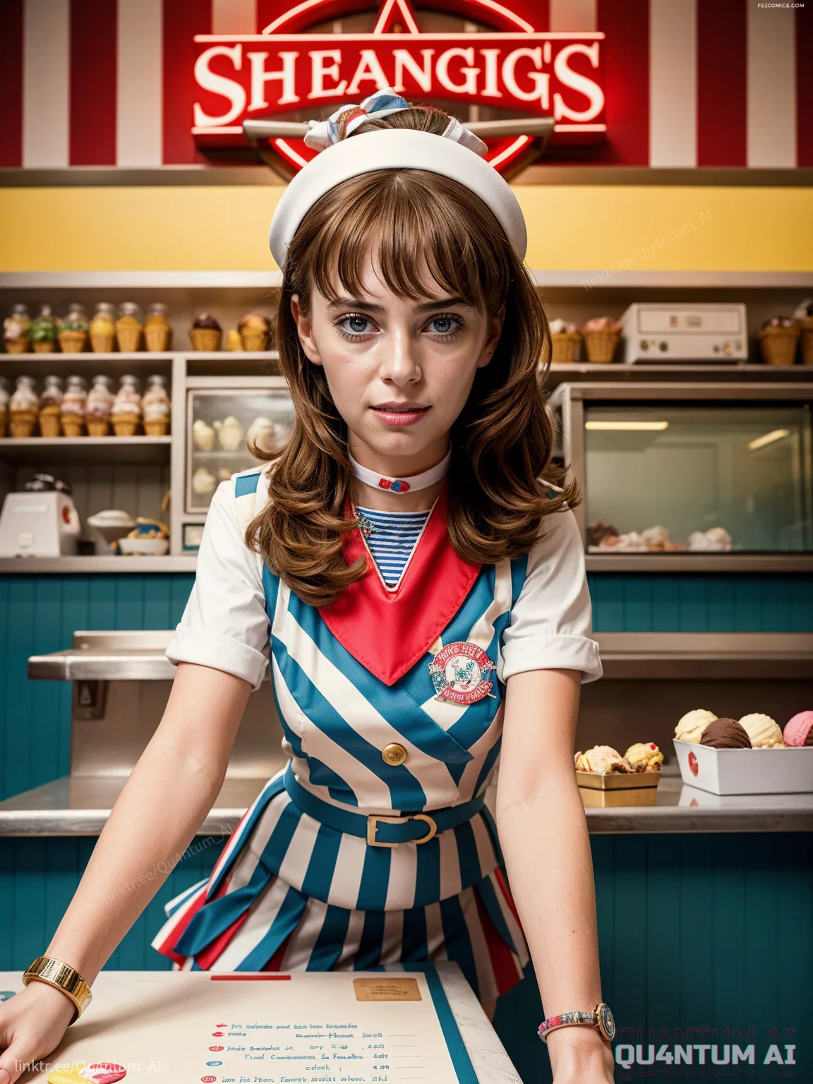 Maya Hawke Stranger Things Ahoy Ice Cream 1980s Vintage Classic QuantumAI FSIComics.com 00008 4107221292 QuantumAI - FSIComics Maya Hawke - Stranger Things Ahoy Ice Cream 1980s Vintage Classic – QuantumAI