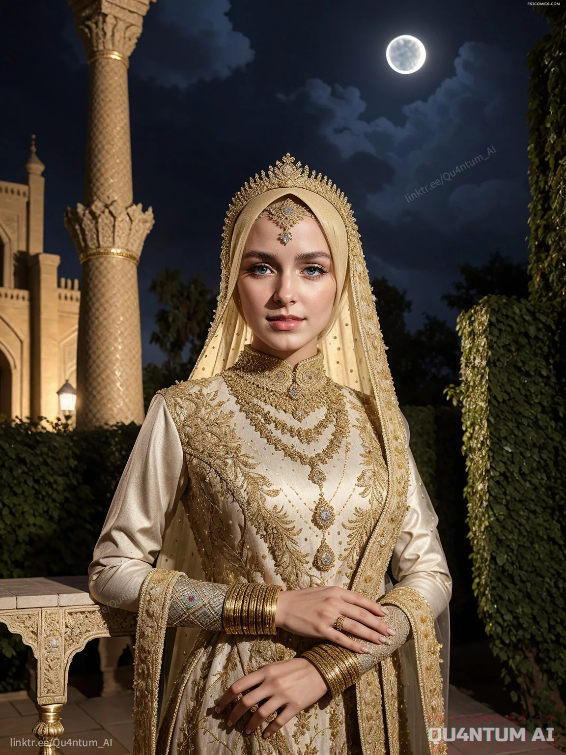 McKenna Grace Middle East Princess Hijab Eastern Luxurious Eastern Fashion QuantumAI FSIComics.com 08 00044 3106369691 QuantumAI - FSIComics