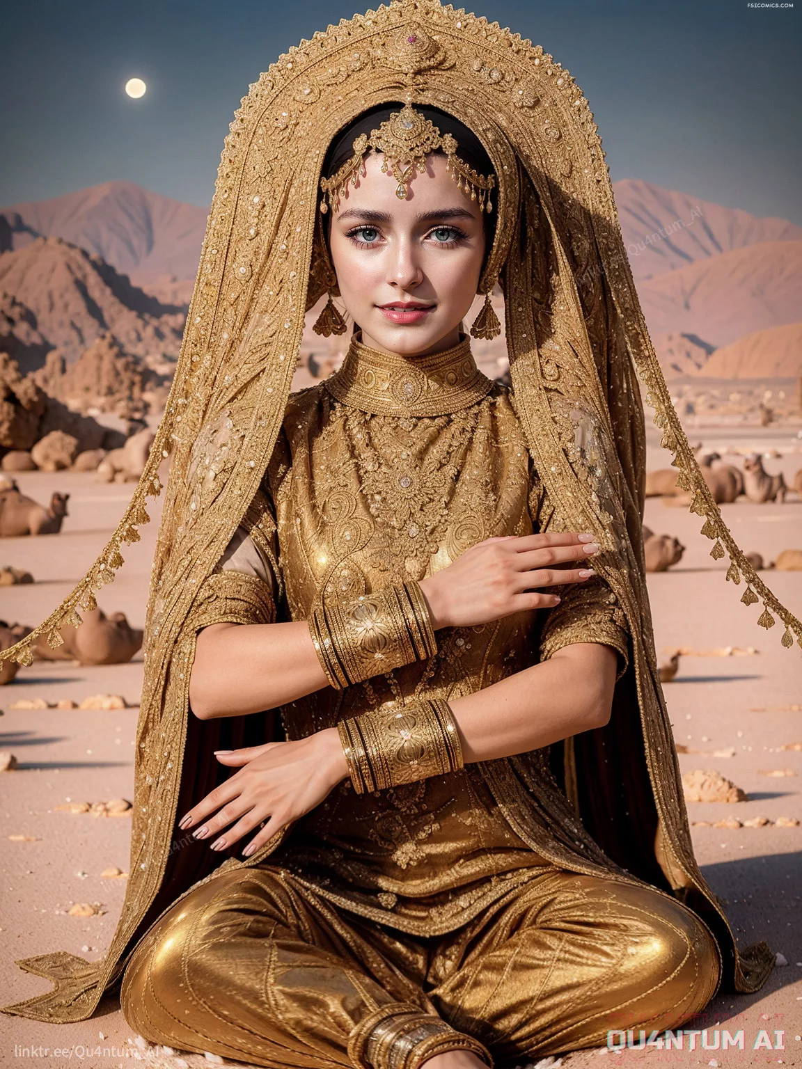 McKenna Grace Middle East Princess Hijab Eastern Luxurious Eastern Fashion QuantumAI FSIComics.com 15 00166 4096868216 QuantumAI - FSIComics