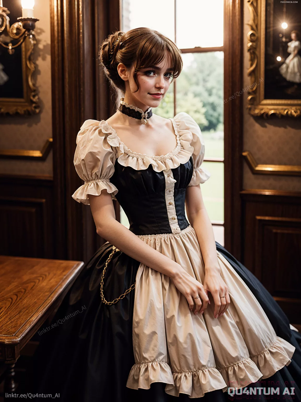 Mckenna Grace French Maid Uniform Costume Vintage Victorian QuantumAI FSIComics.com 09 00053 3165828037 QuantumAI - FSIComics