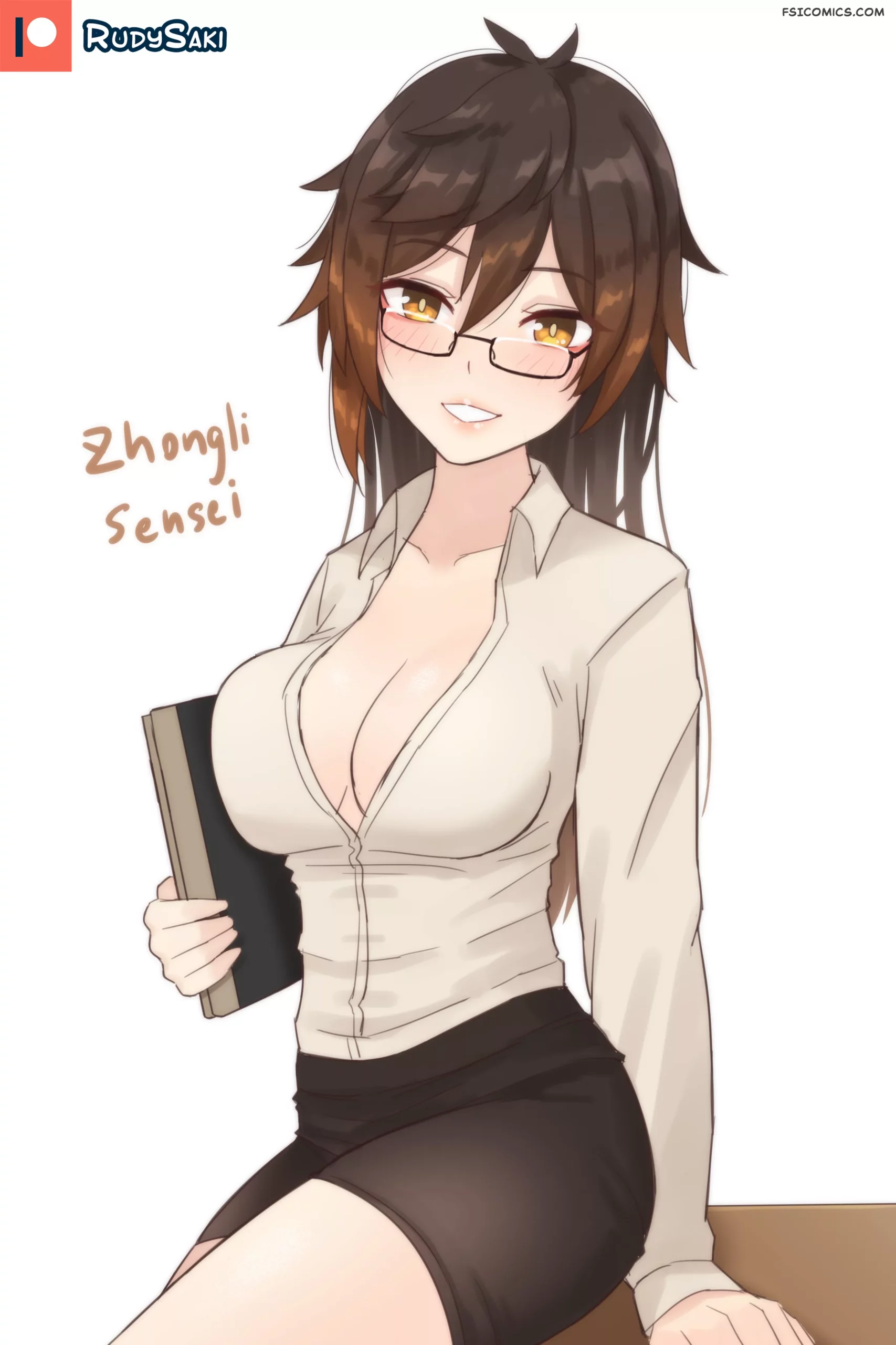 pinup artworks rudy saki Doodle Genshin Impact 03 42 zhongli glasses scaled - FSIComics