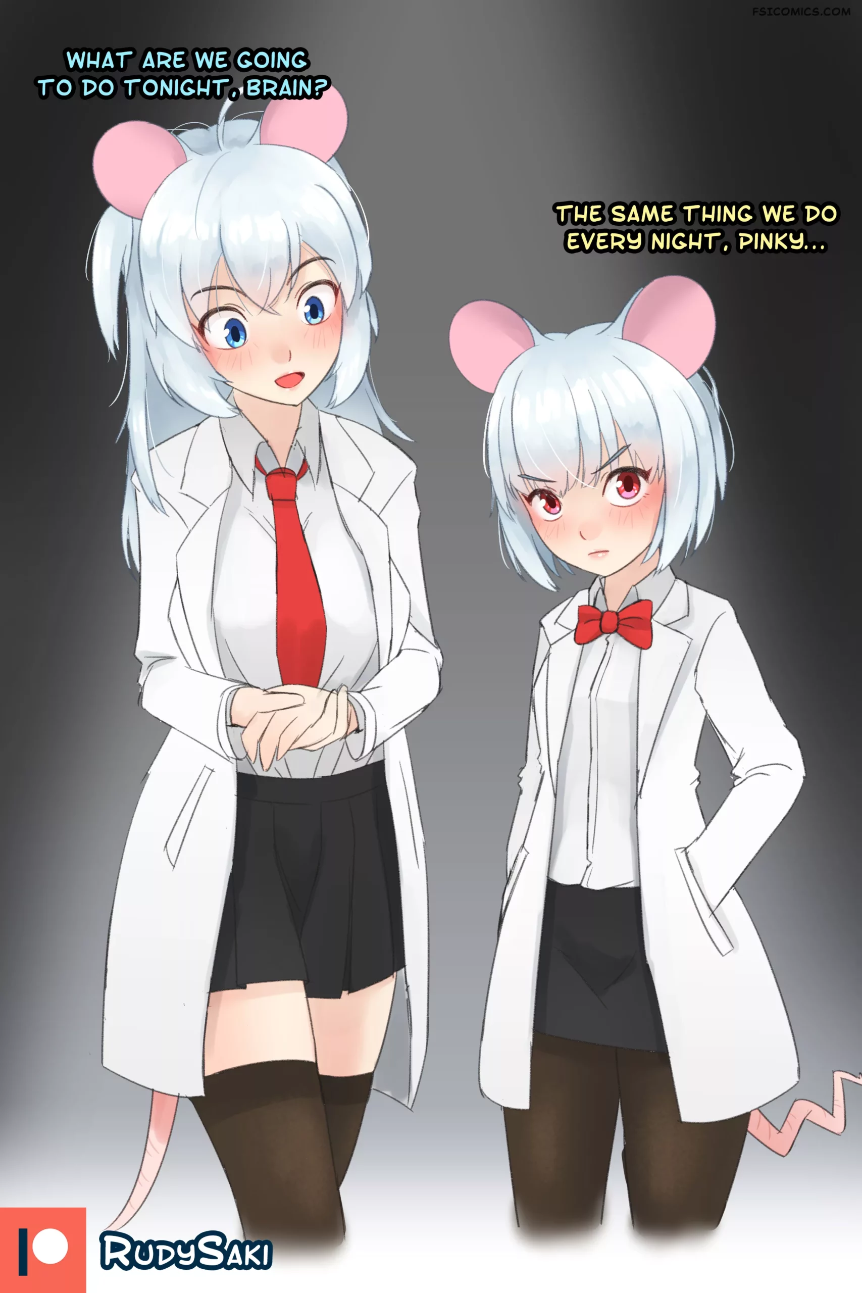 pinup artworks rudy saki Doodle Pinky and the Brain 01 23 pinky brain scaled - FSIComics