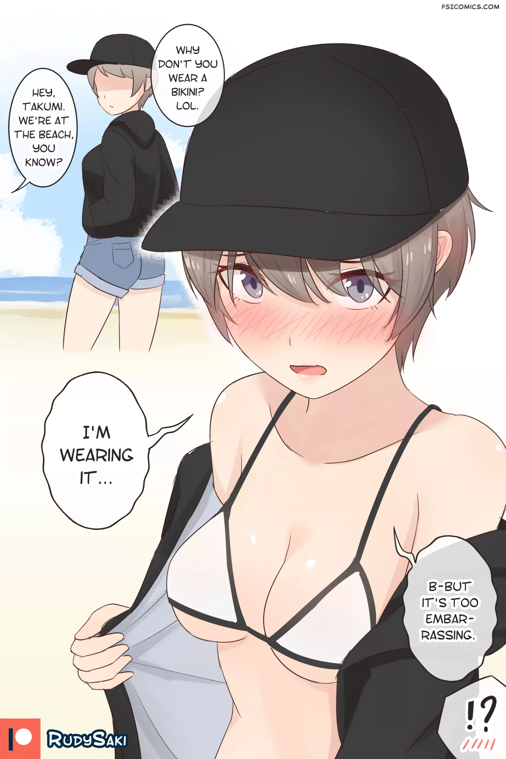 pinup artworks rudy saki Doodle Takumi on the beach 01 69 takumi tomboy scaled - FSIComics
