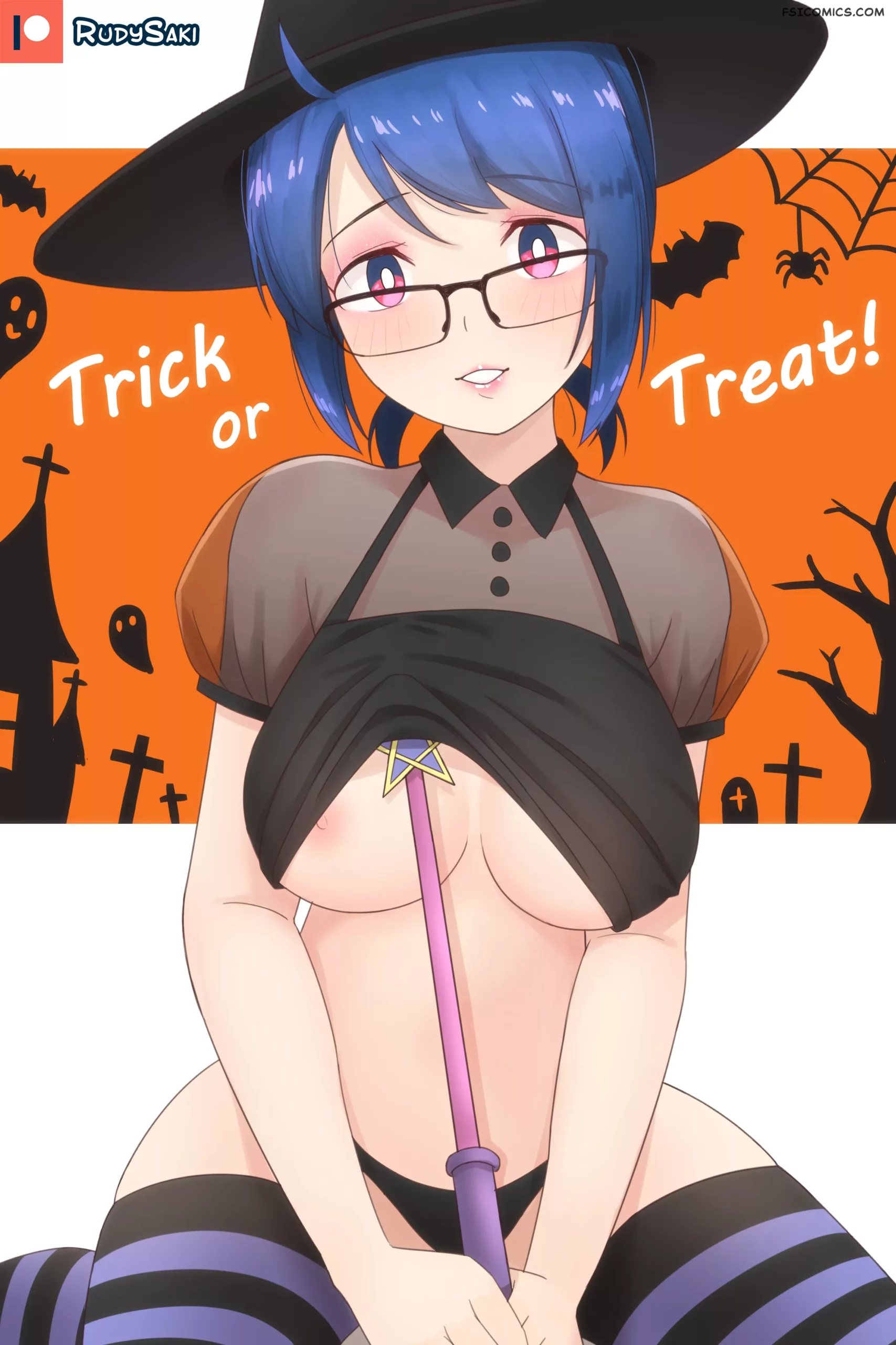 pinup artworks rudy saki Happy Halloween Witch Rudy 01 123 rudy halloween scaled - FSIComics