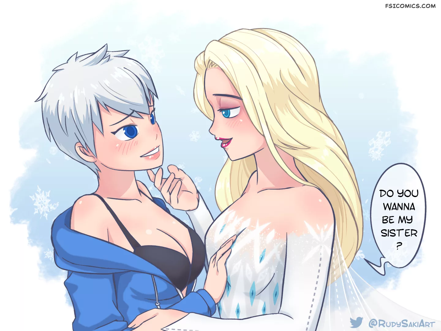 pinup artworks rudy saki Jack Frost Elsa 01 11 elsa jack - FSIComics