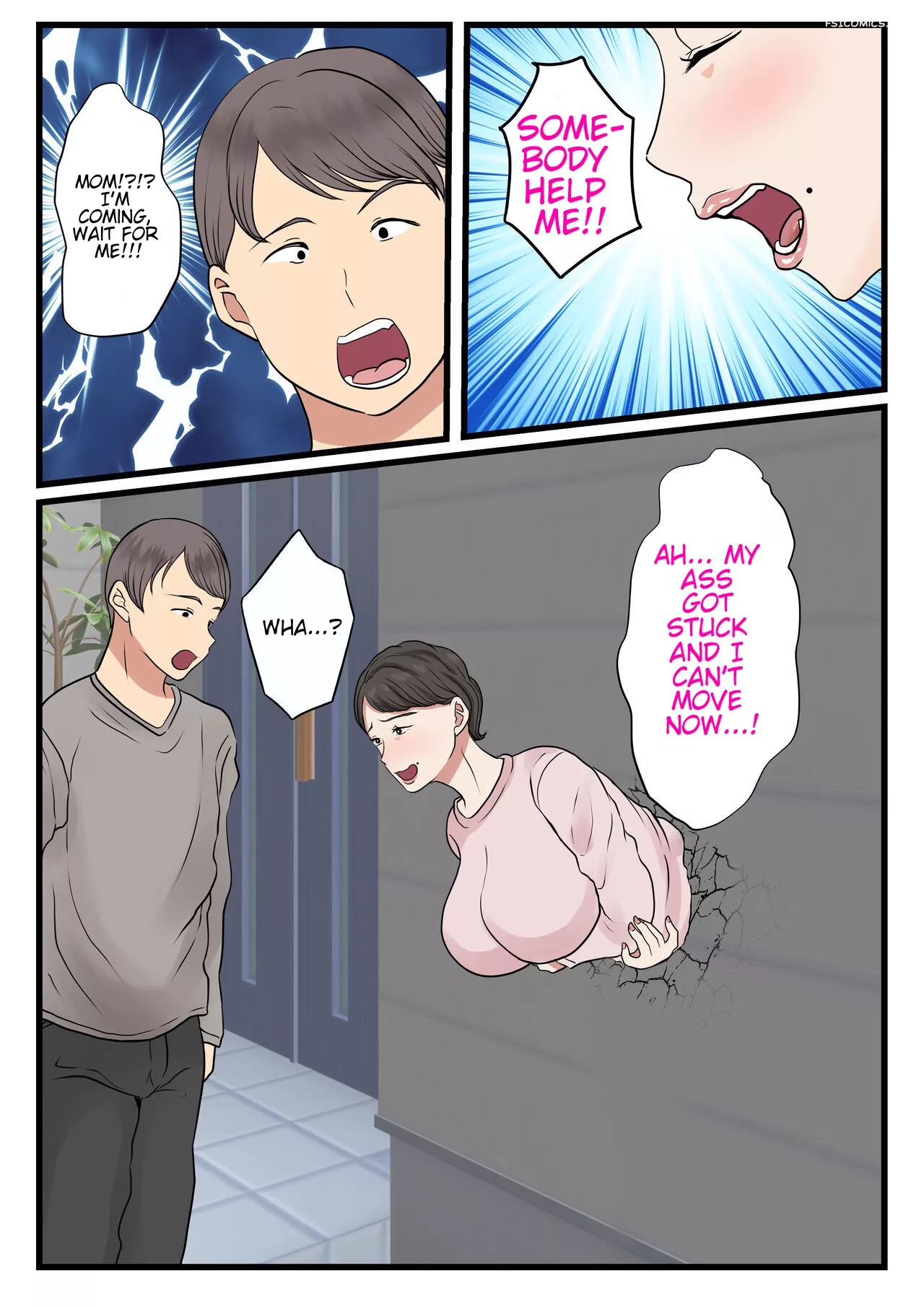 my mother got stuck in the wall and couldnt move benii kenkyuujo 008 - FSIComics