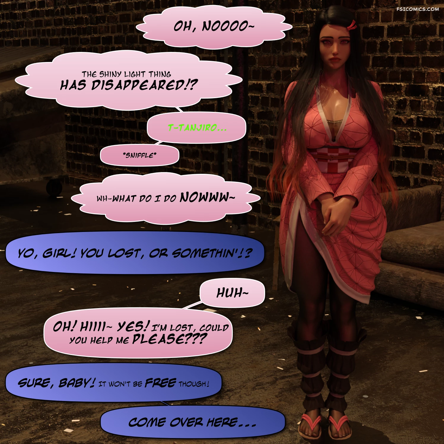 into a new reality featuring nezuko and power 3dk x 004 - FSIComics