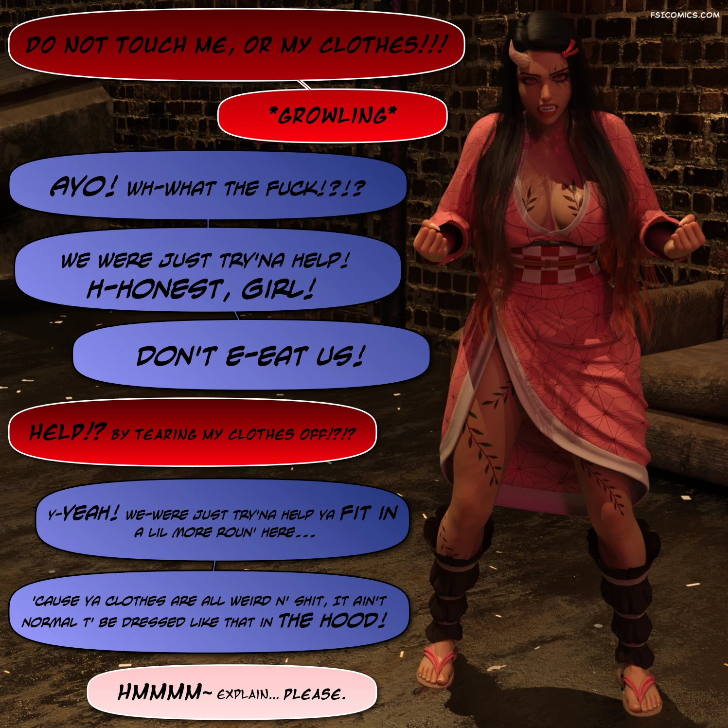 into a new reality featuring nezuko and power 3dk x 006 - FSIComics