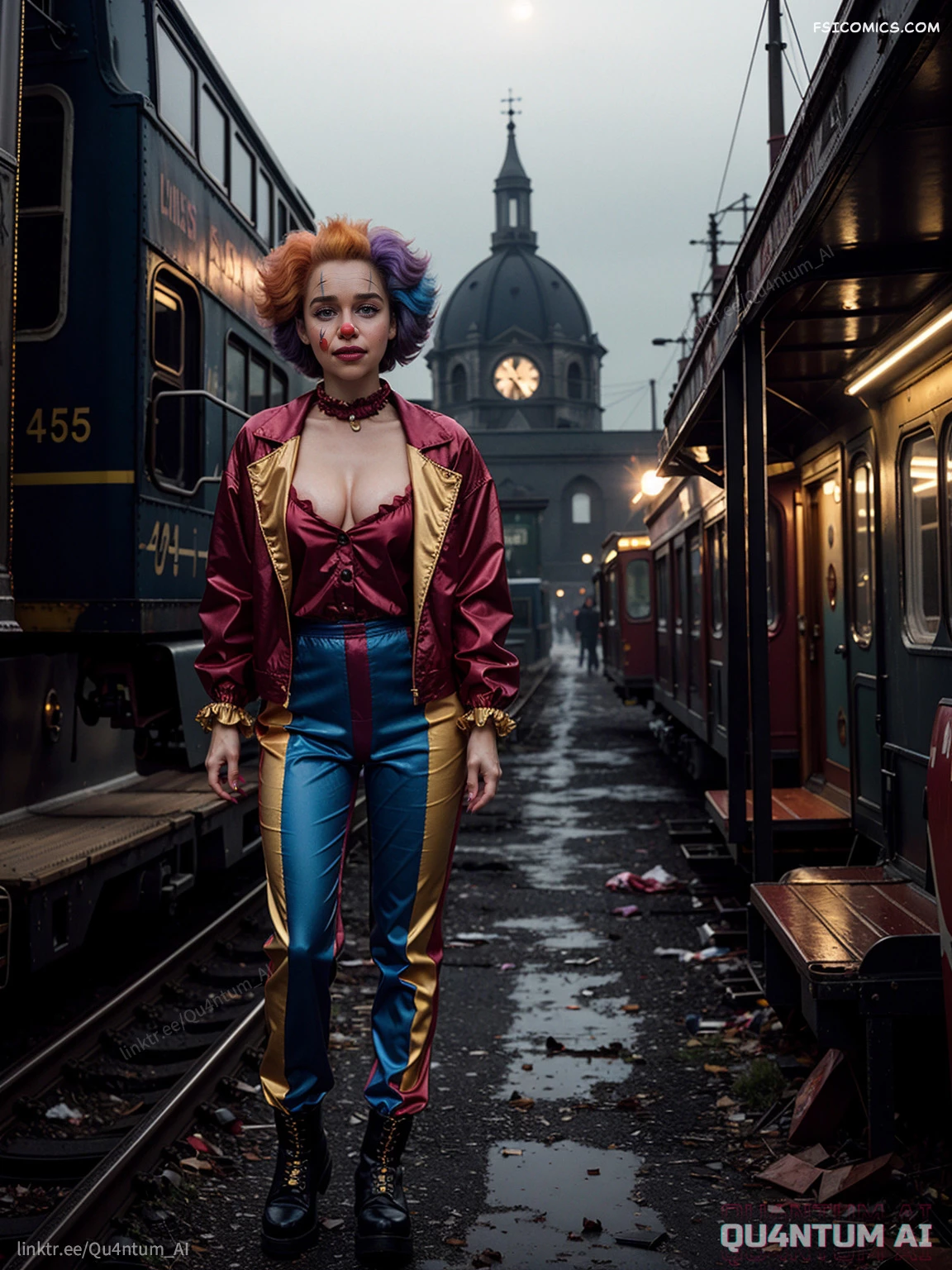 emilia-clarke-halloween-creepy-clown-cosplay-quantumai-003