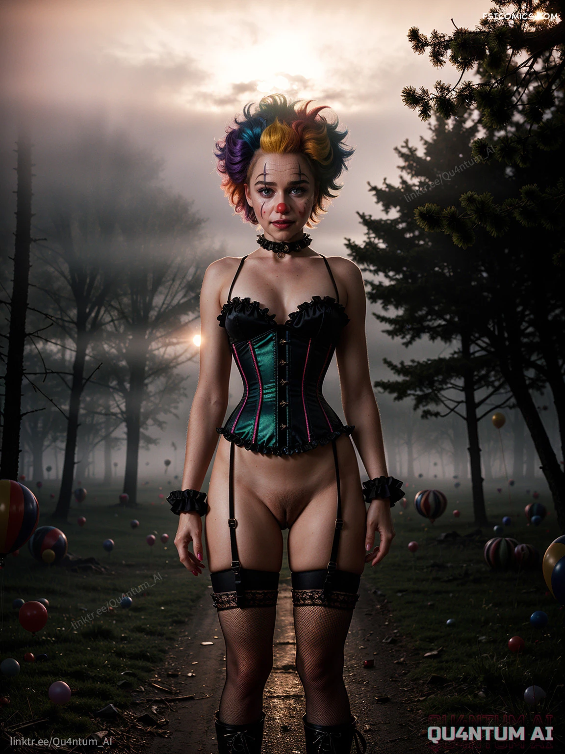 emilia-clarke-halloween-creepy-clown-cosplay-quantumai-006