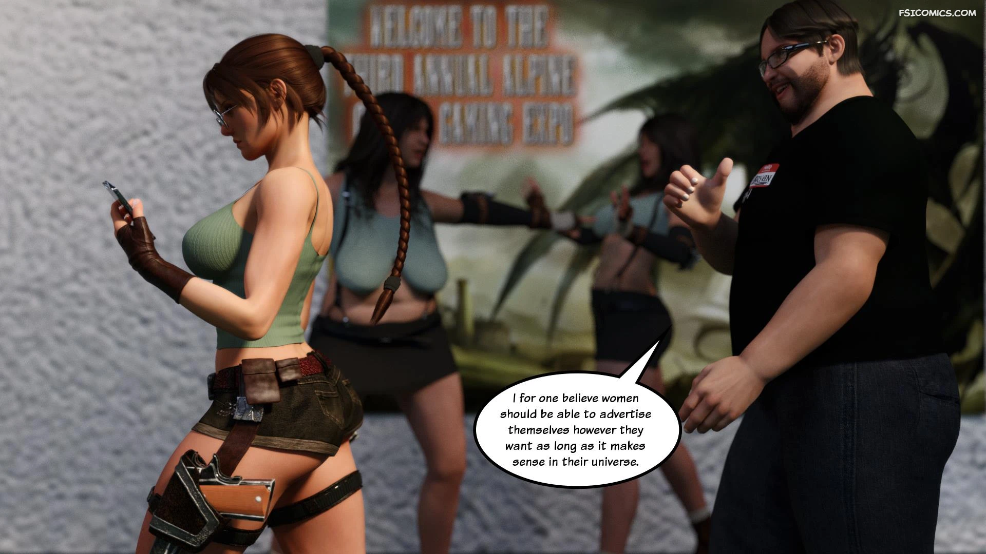 lara croft and korra are unconventional squarepeg3d 006 - FSIComics